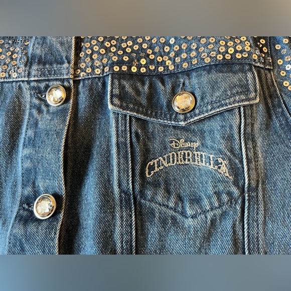 Disney Parks 2025 Cinderella 75th Anniversary Denim Jean Jacket Sequin - Picture 4 of 6